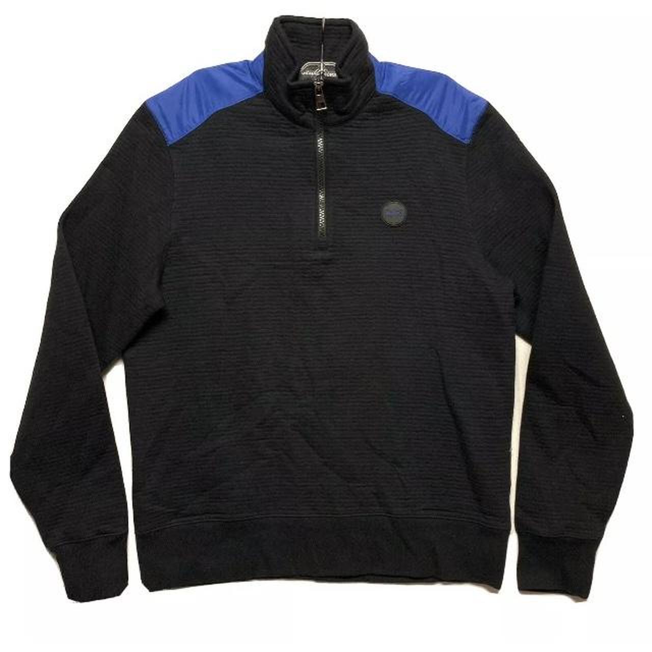 Michael Kors Mens Black Blue Quarter Zip Size Medium... - Depop