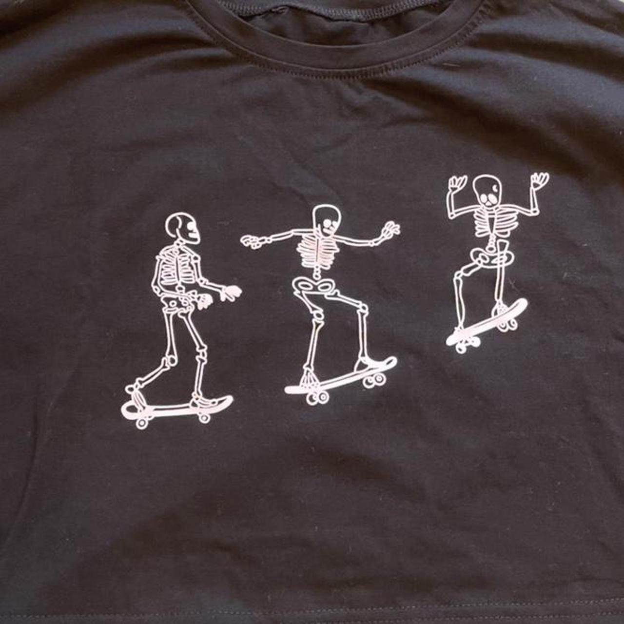 Product Image 2 - Skate boarding skeletons crop top
Size