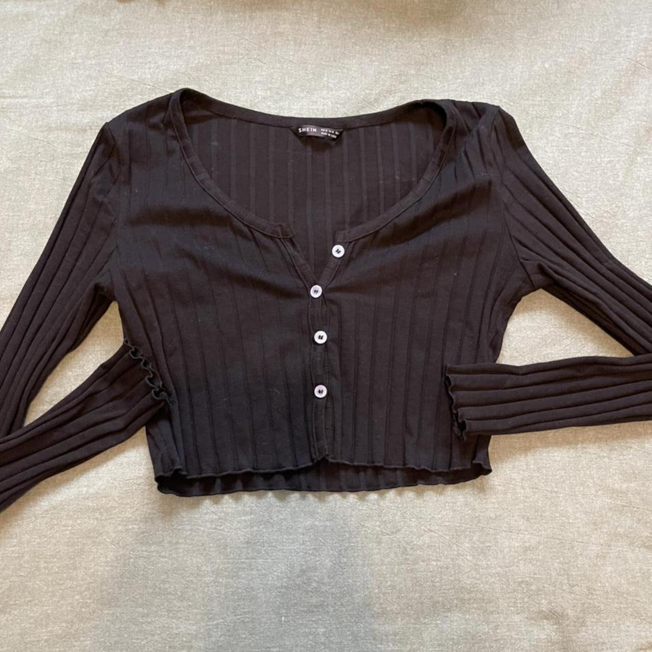 Product Image 2 - Black button up ribbed cropped
