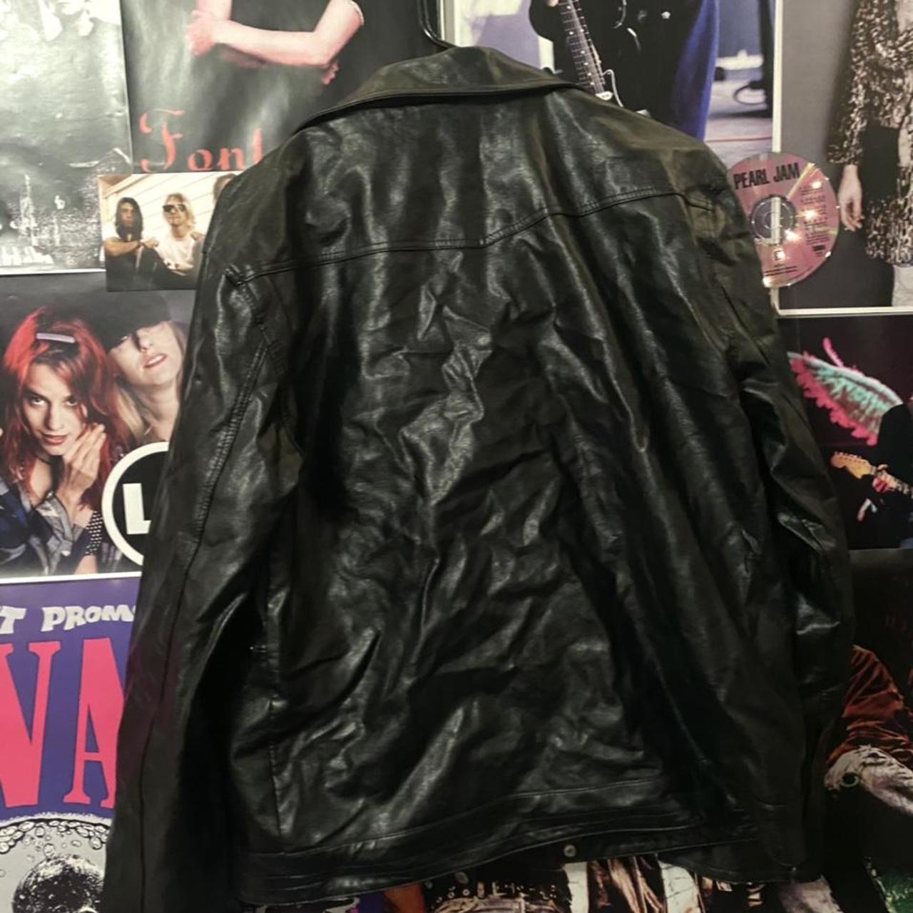 Faux leather jacket Chinese size 3x so runs small... - Depop