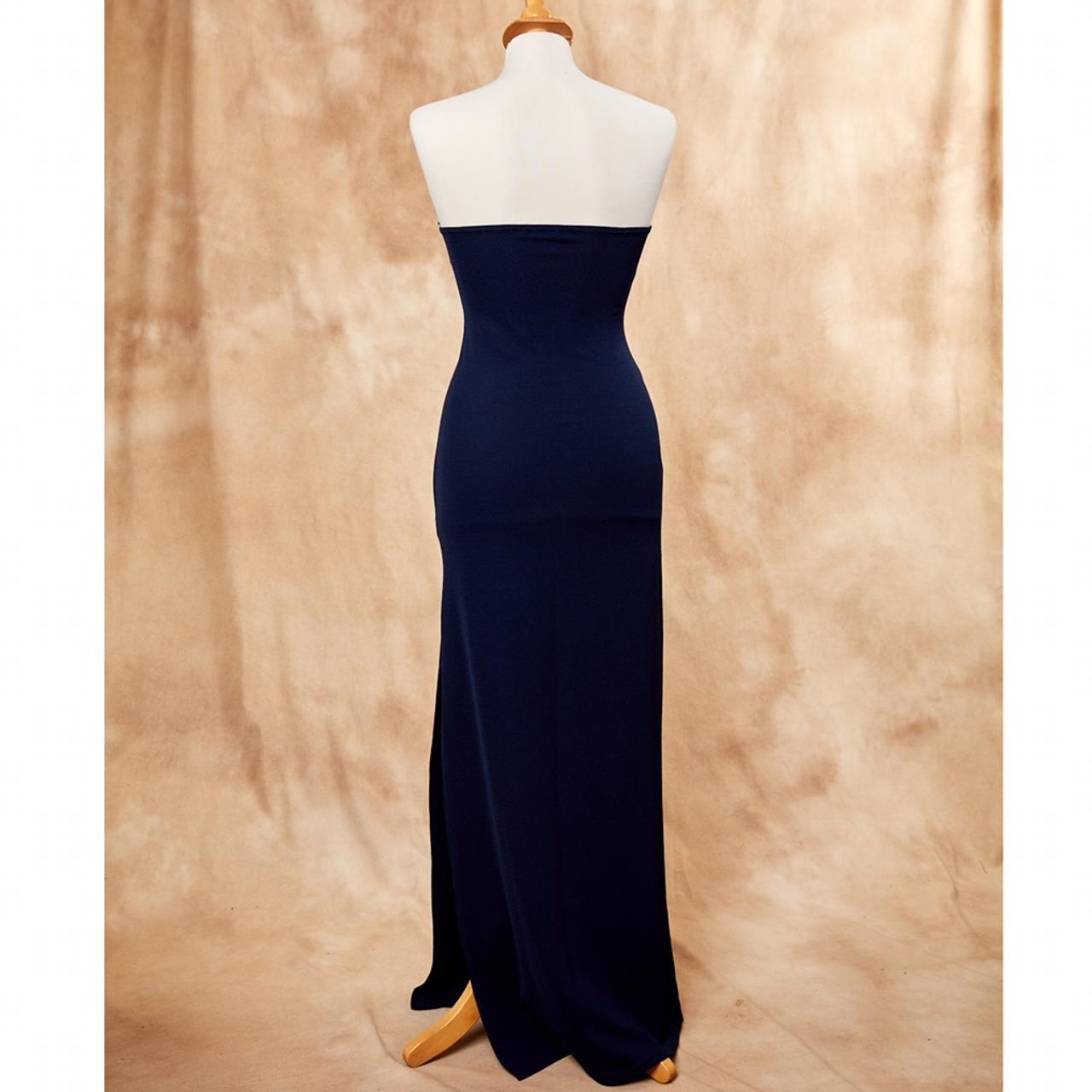 Missguided Bandeau Maxi Dress, Size Navy Depop