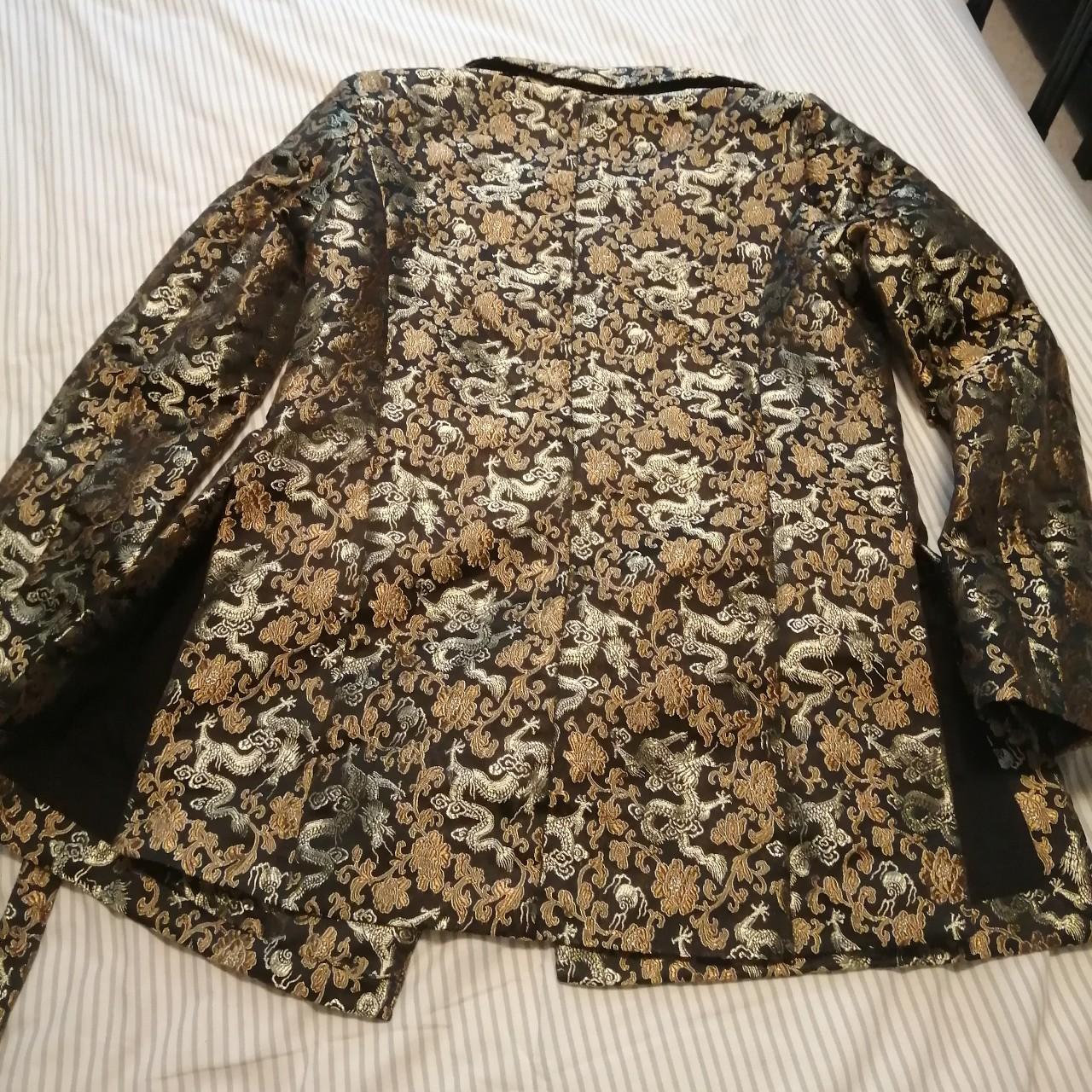 Women's Black and Gold Jacket | Depop