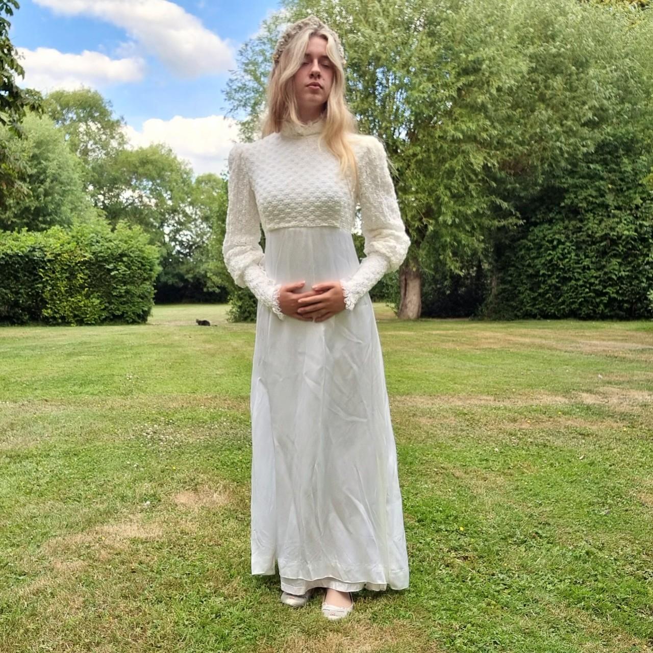 women-s-white-and-cream-dress-depop