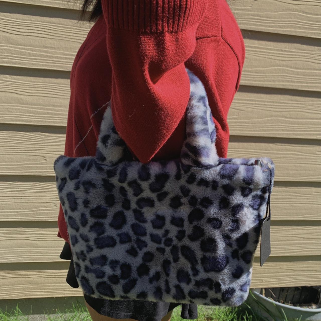 fluffy cheetah print bag