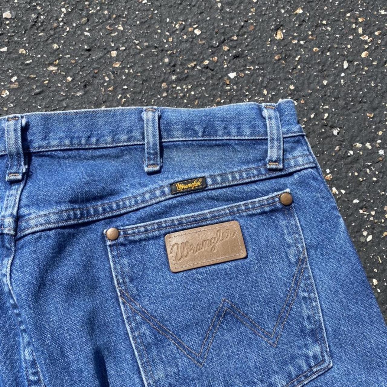 Vintage Wrangler Blue jeans *has some small stains... - Depop