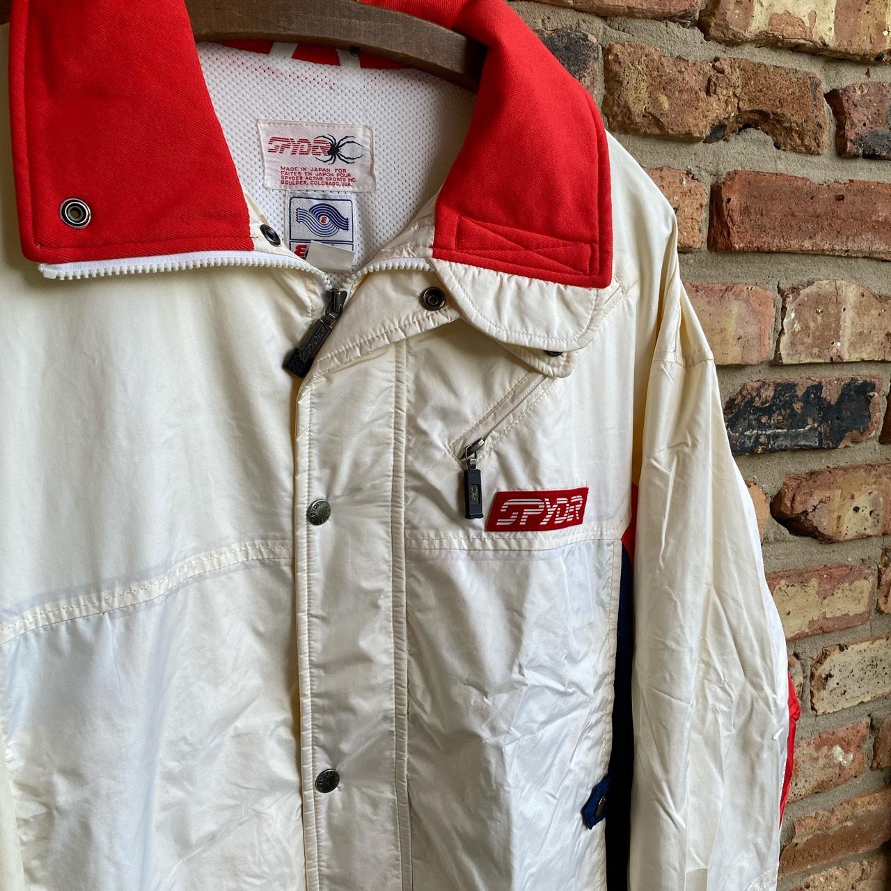 Vintage 80s Spyder Ski White Red Jacket Condition:... - Depop