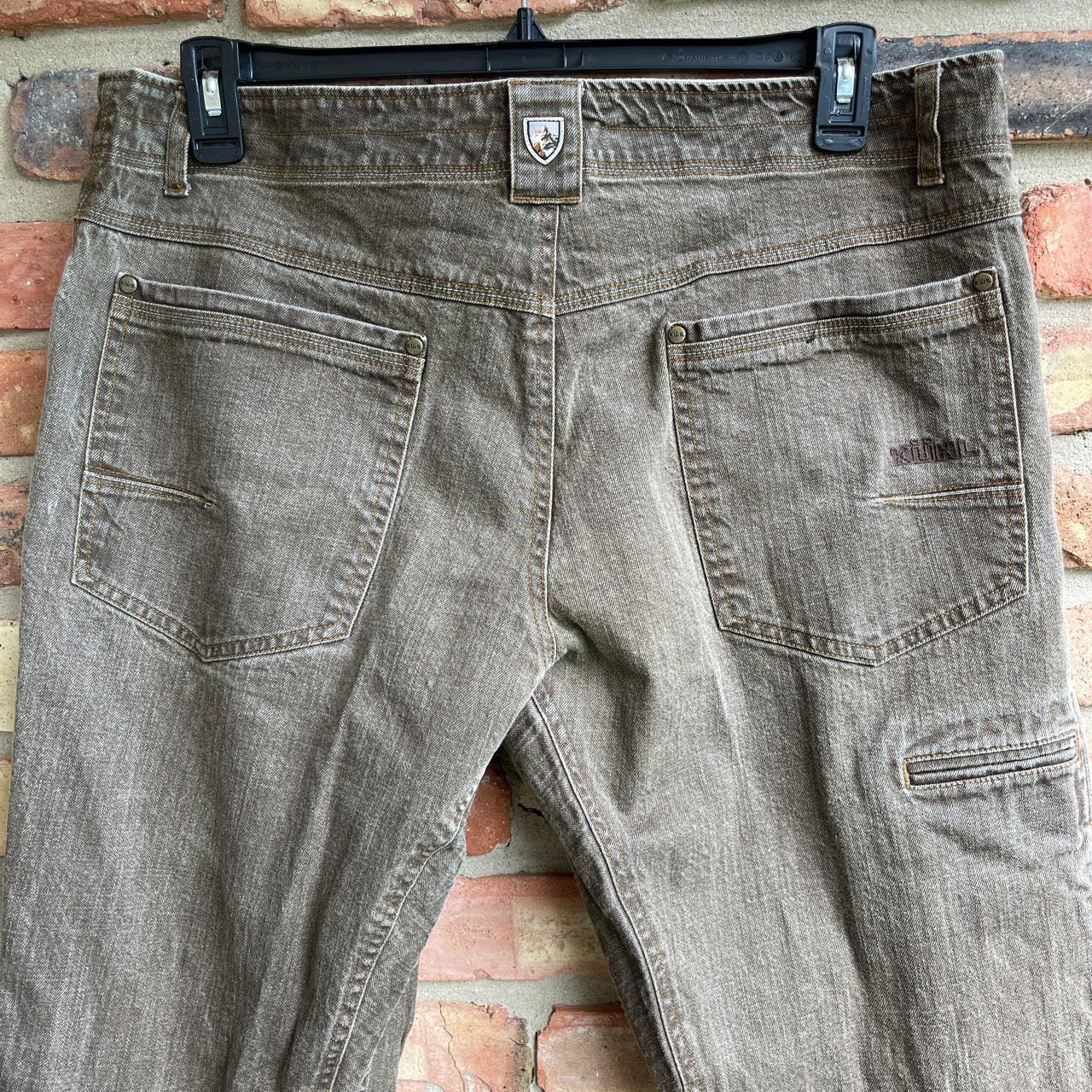 American Vintage Men's Brown and Cream Jeans | Depop