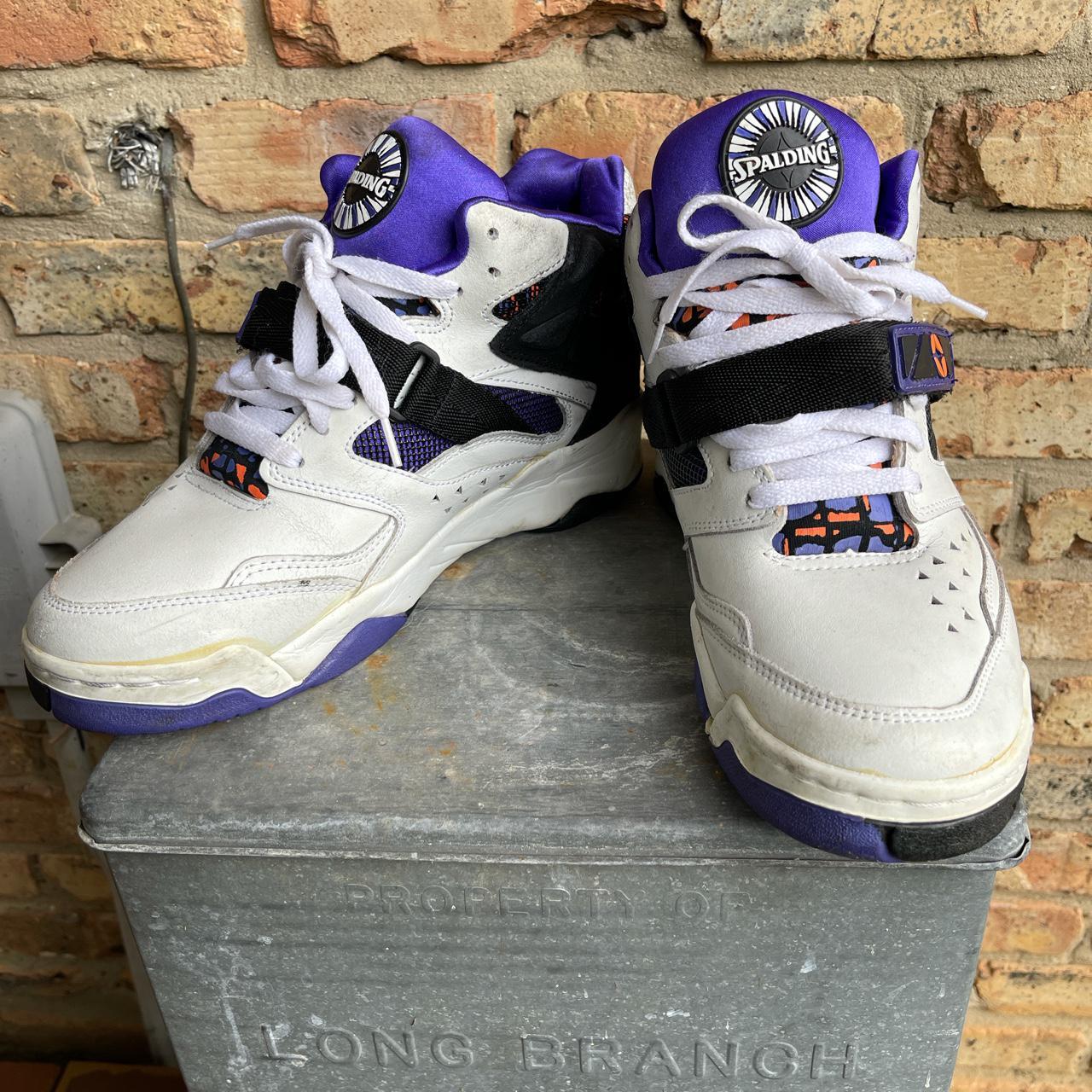 Spalding Men's Purple and White Trainers | Depop