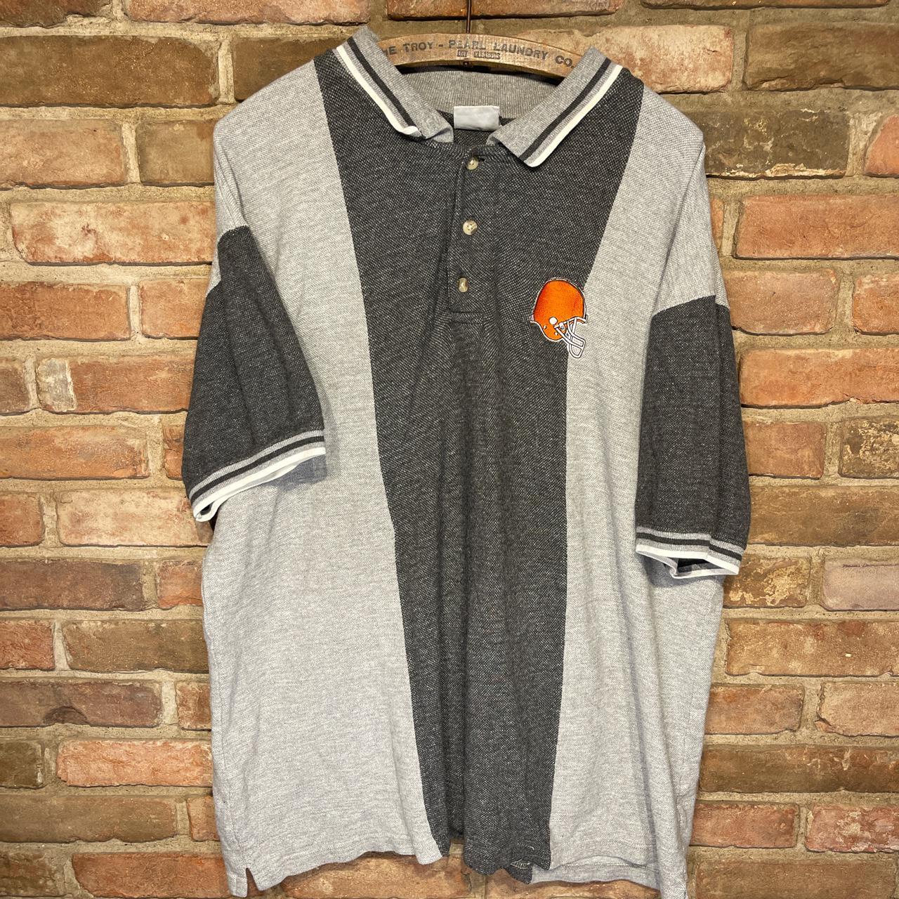 Vintage Cleveland Browns Polo Shirt On A Pro Edge - Depop