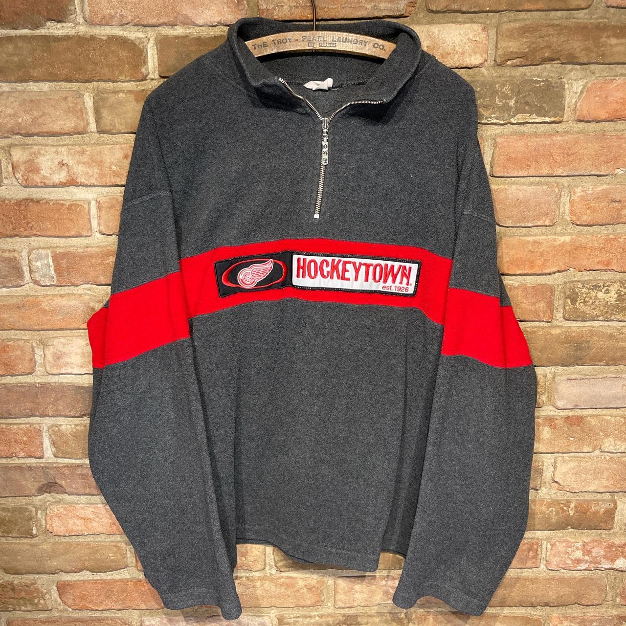 Vintage Detroit Red Wings Hockey Town Quarter Zip... - Depop