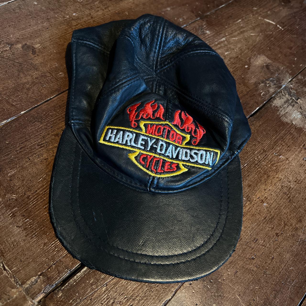 harley davidson leather hat