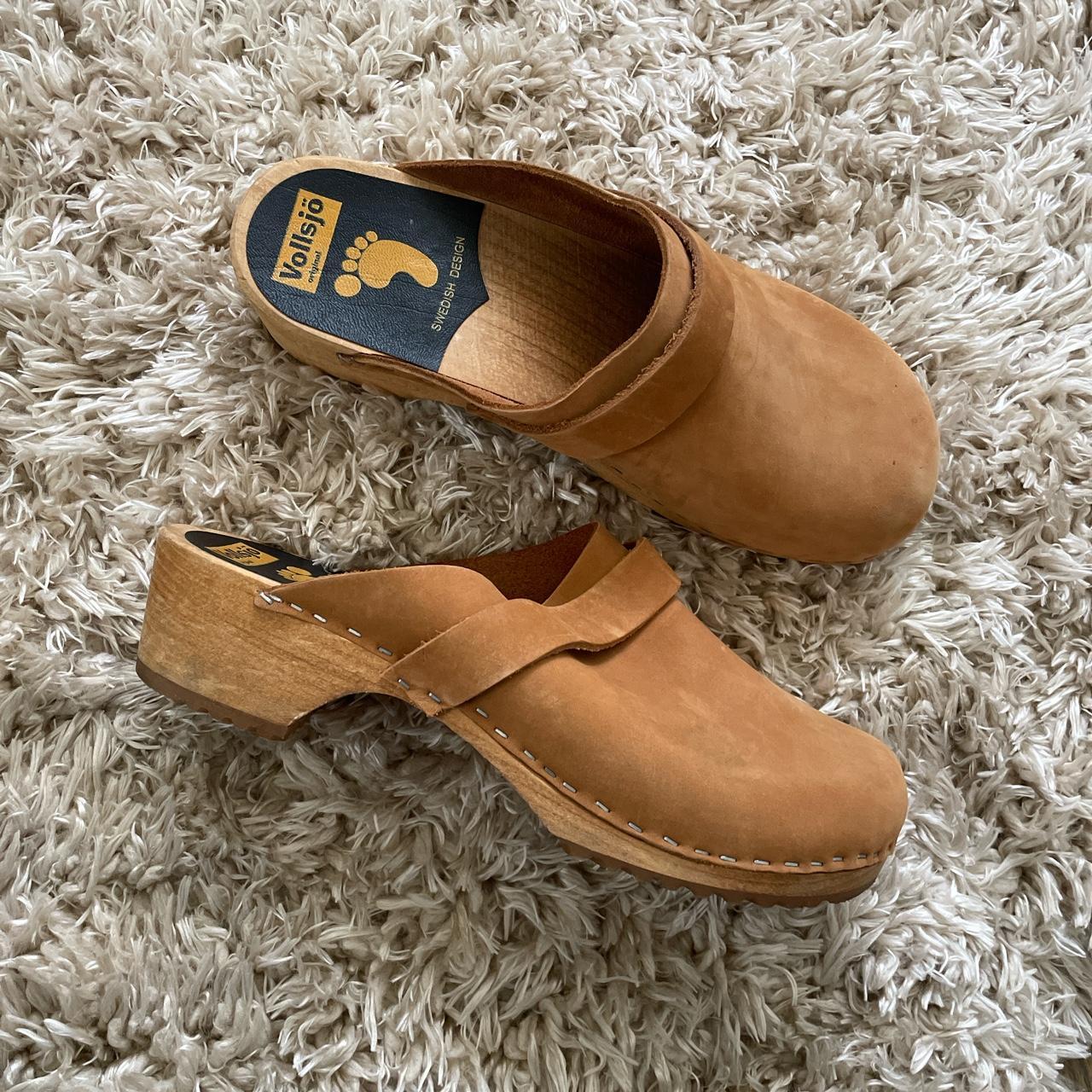 Vollsjo Swedish clogs in a light brown matte, suede... - Depop