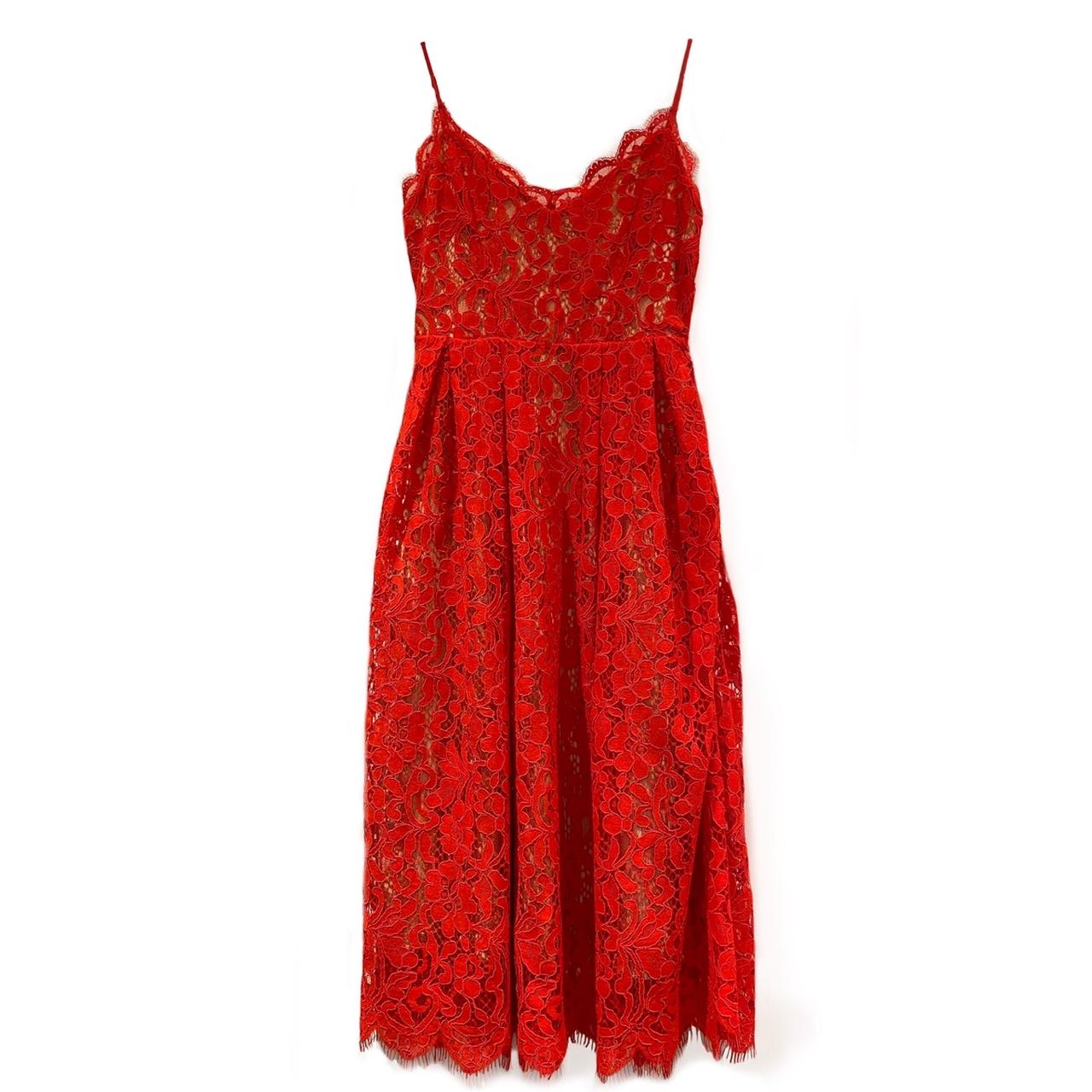 H M studio Premium quality red lace dress with nude Depop