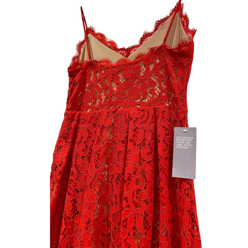 H&m red lace on sale dress