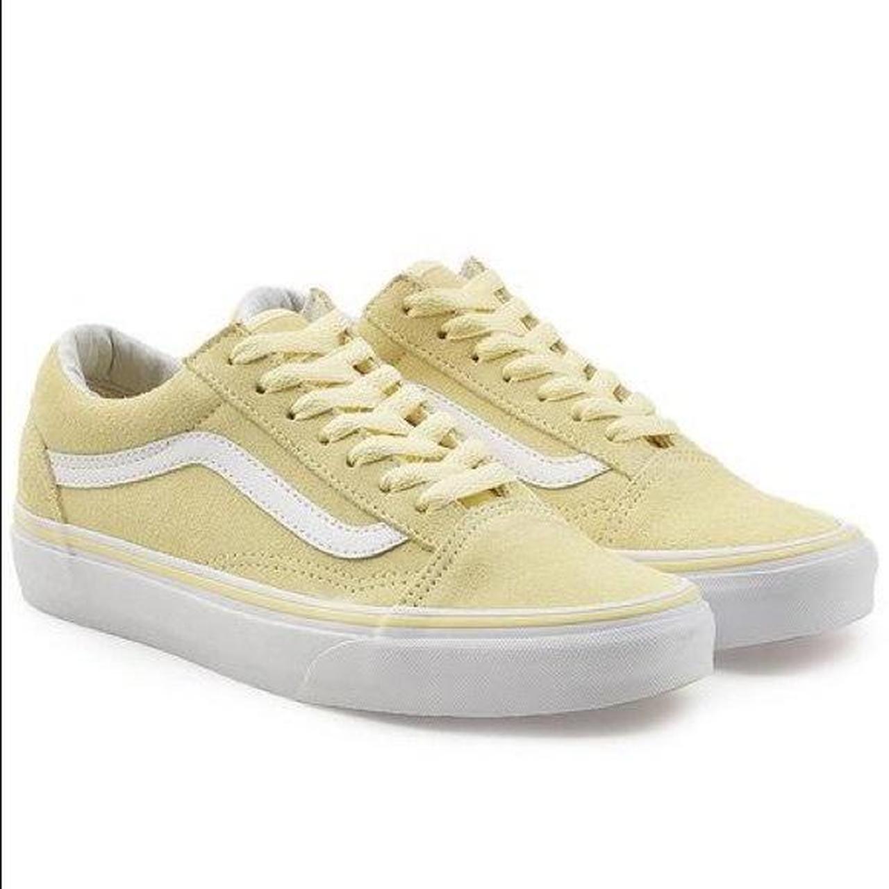 pastel yellow old skool vans