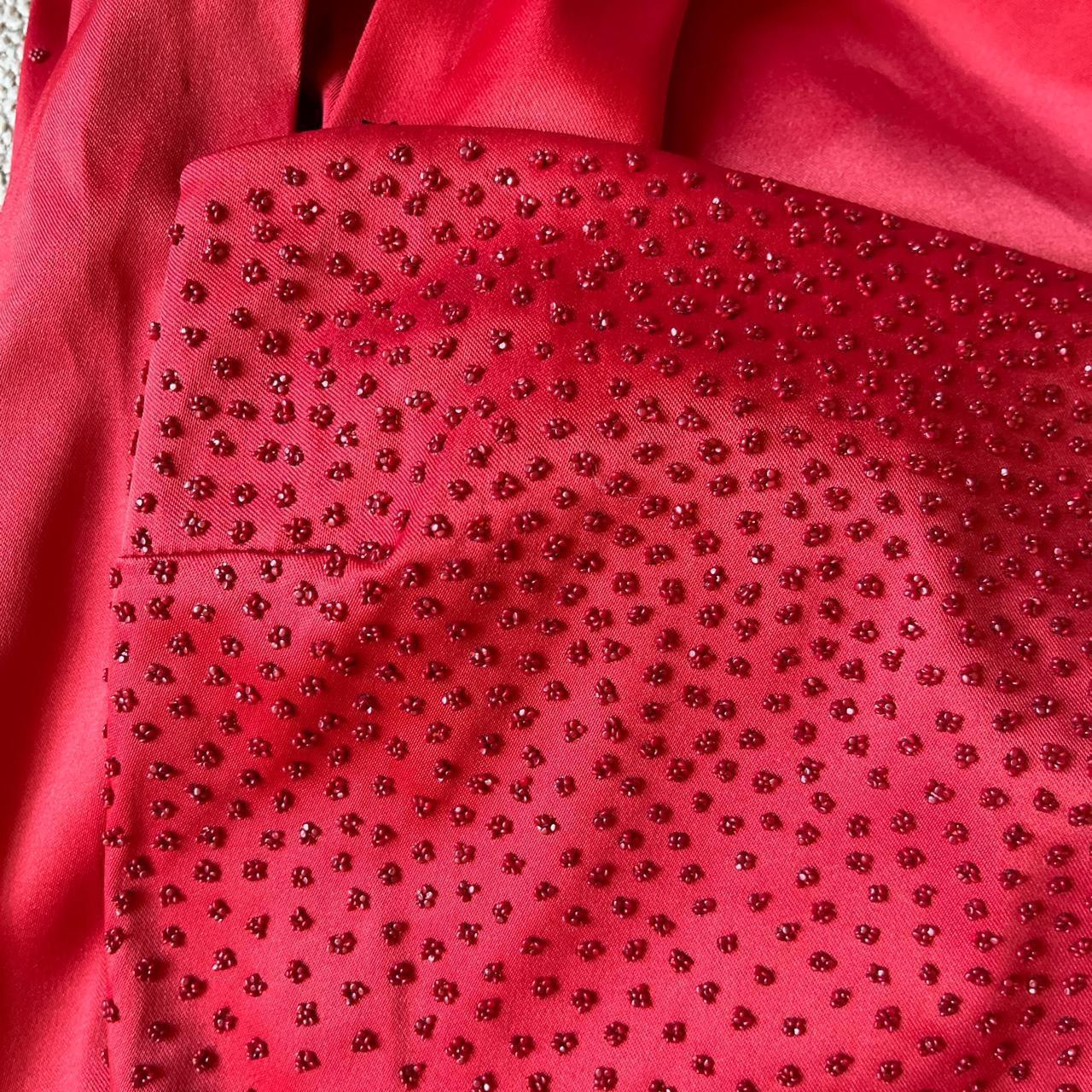 Product Image 4 - Red strapless prom dress. This