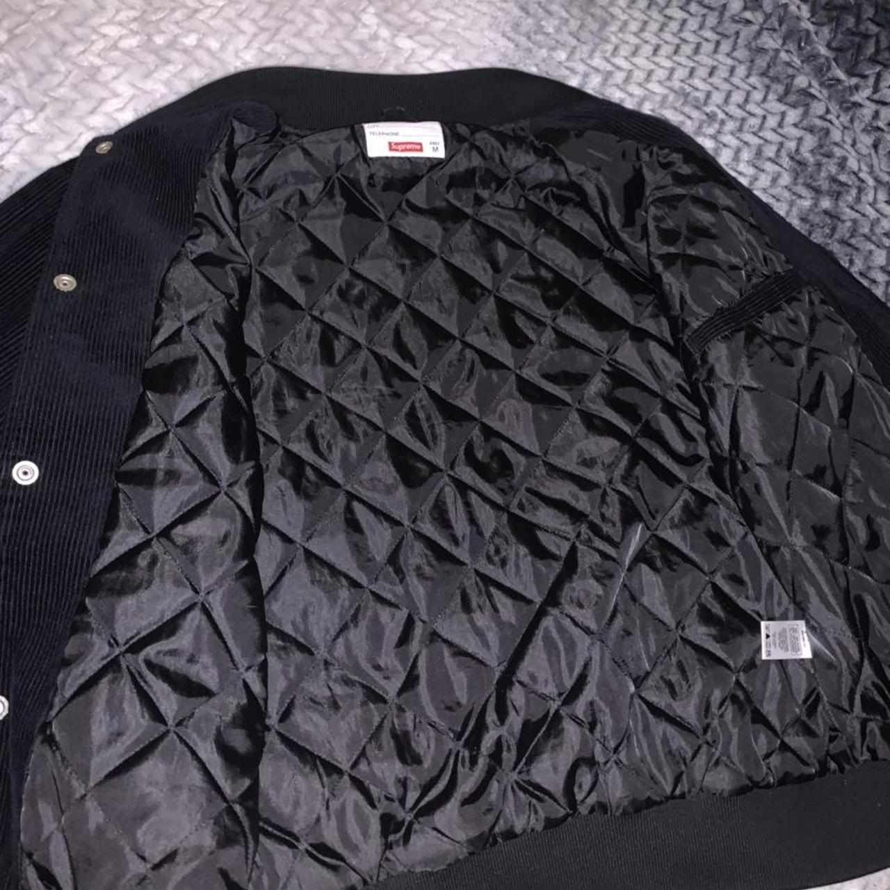 Supreme Old English Corduroy Varsity Jacket Black Spring/Summer 2018