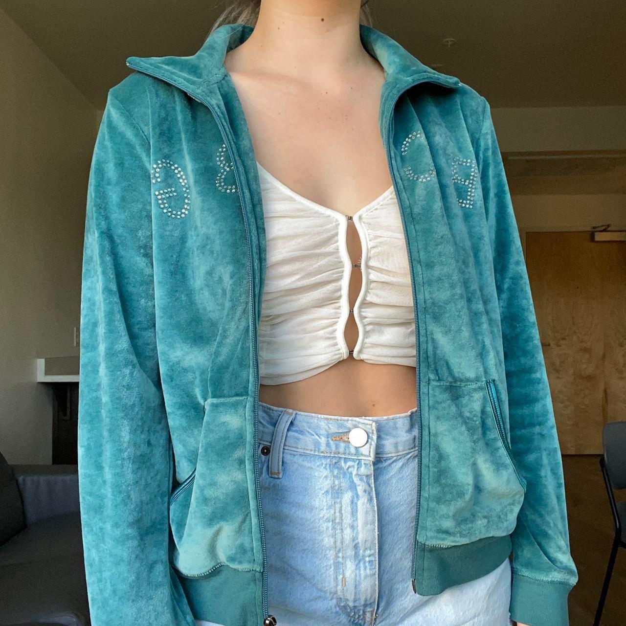 y2k bcbgmaxazria turquoise velour track