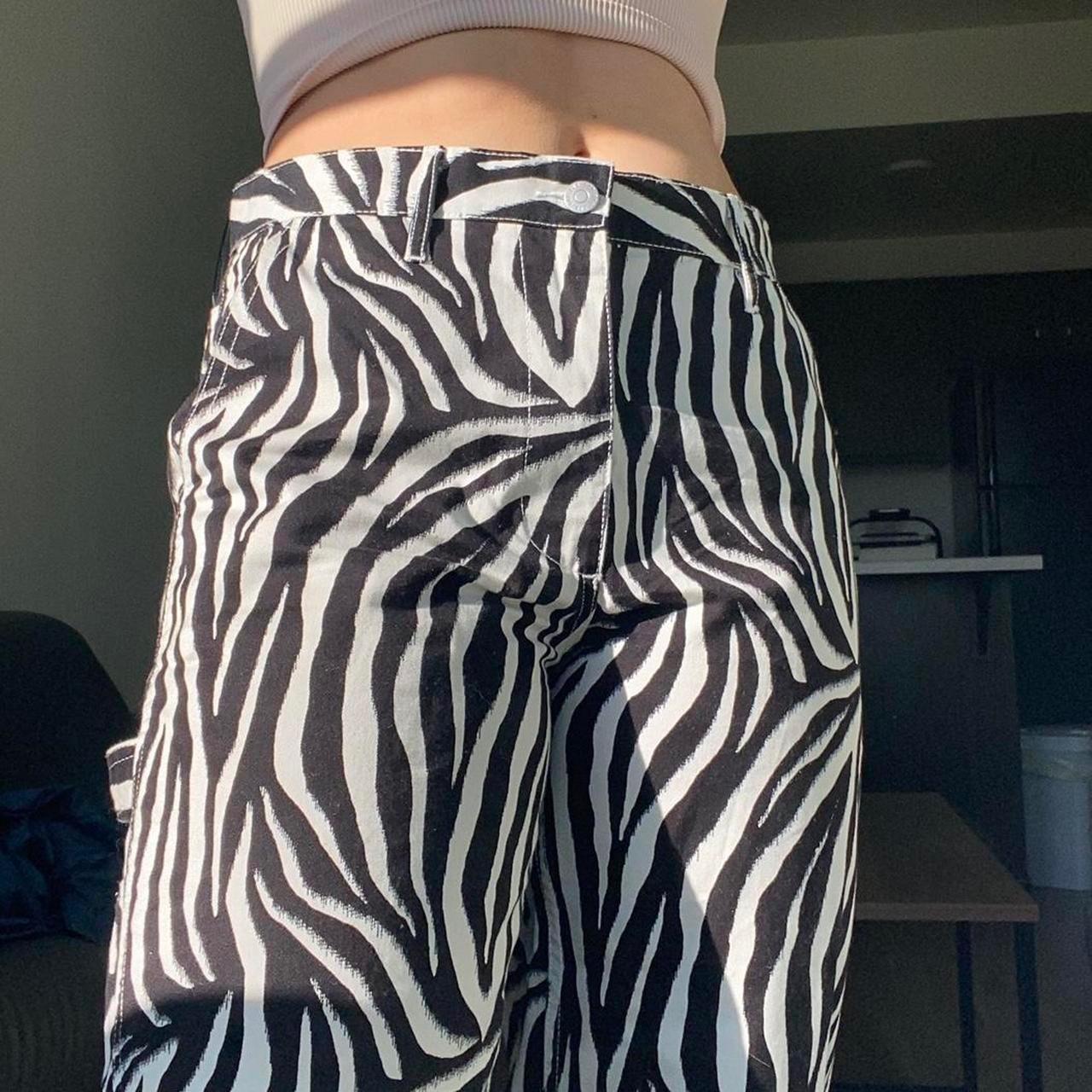 urban outfitters zebra print carpenter pants... Depop