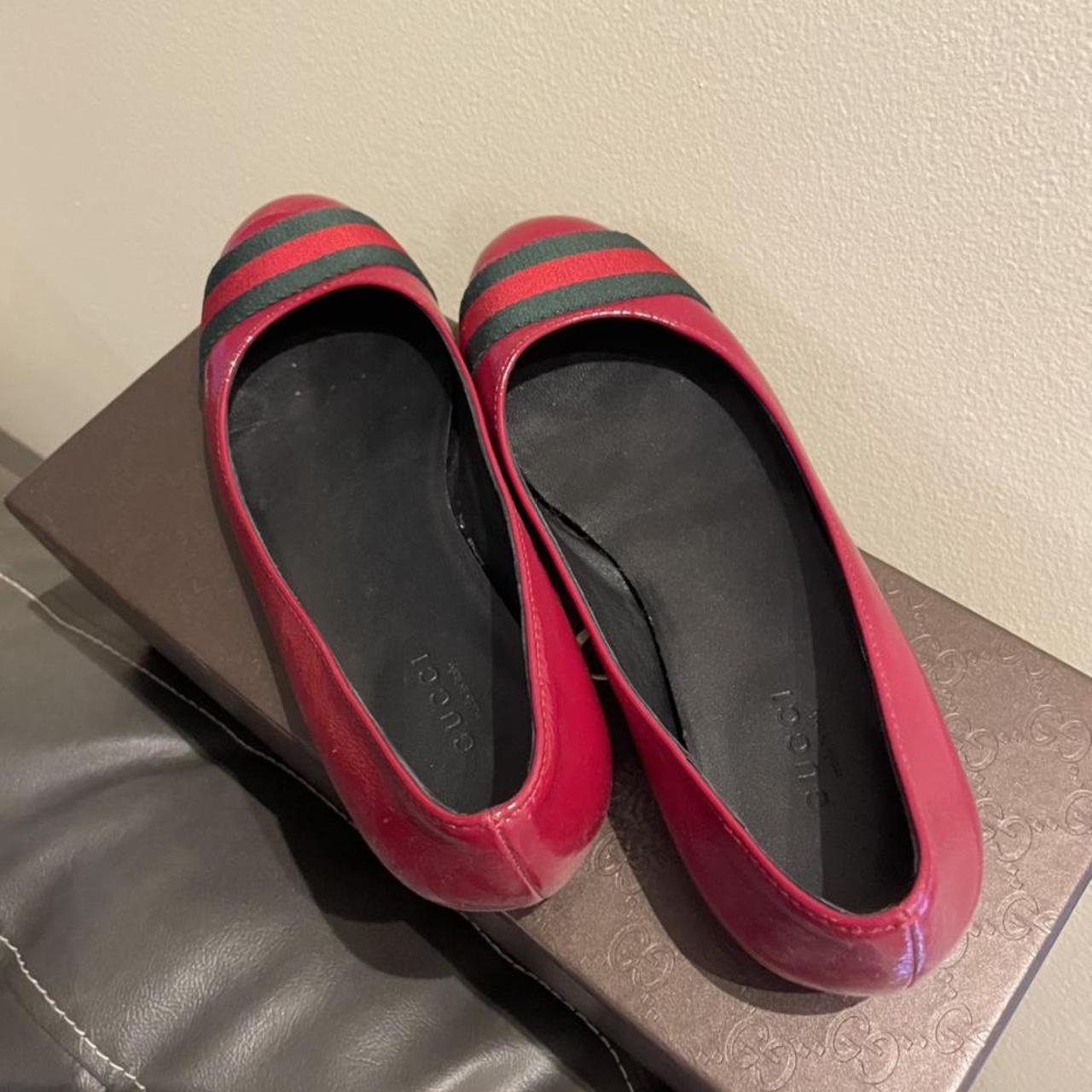 Gucci Women's Red Loafers Depop