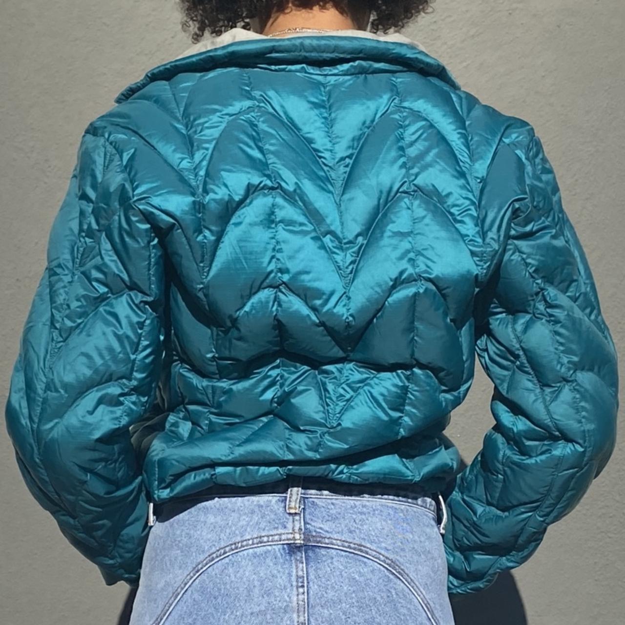 Turquoise puffer jacket - Depop