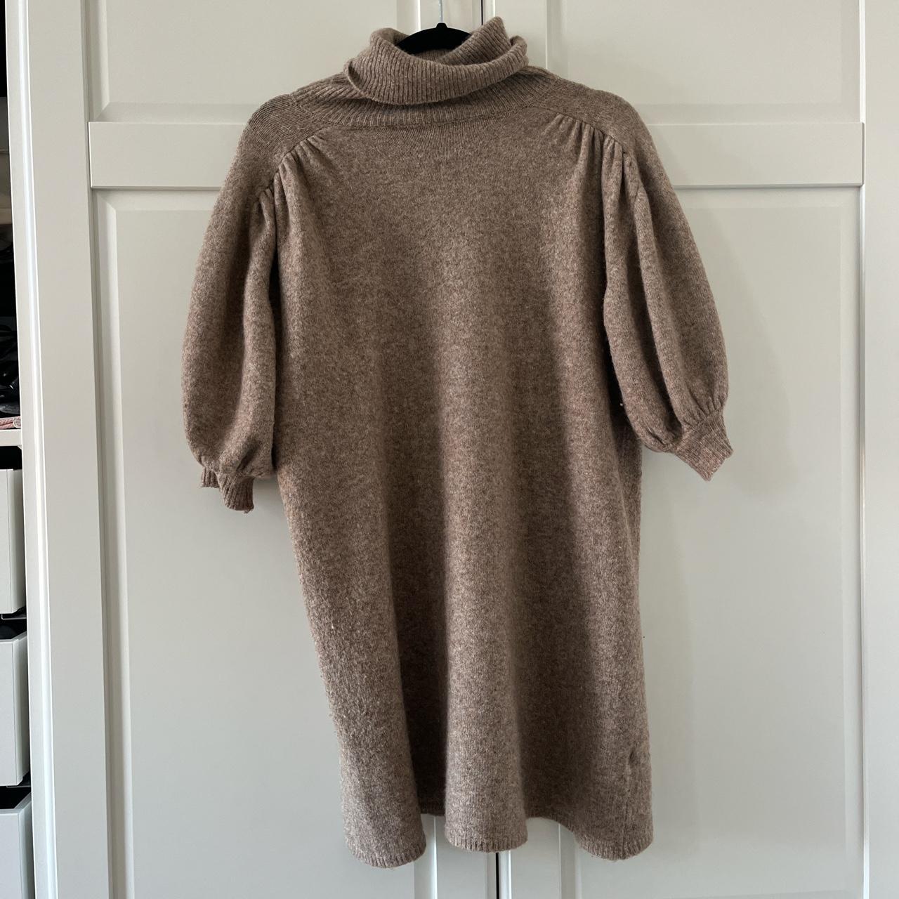 Zara Women's Cream and Brown Dress | Depop