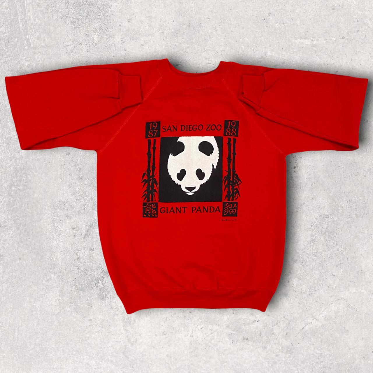 San Diego Zoo, giant panda, vintage 90s red... - Depop