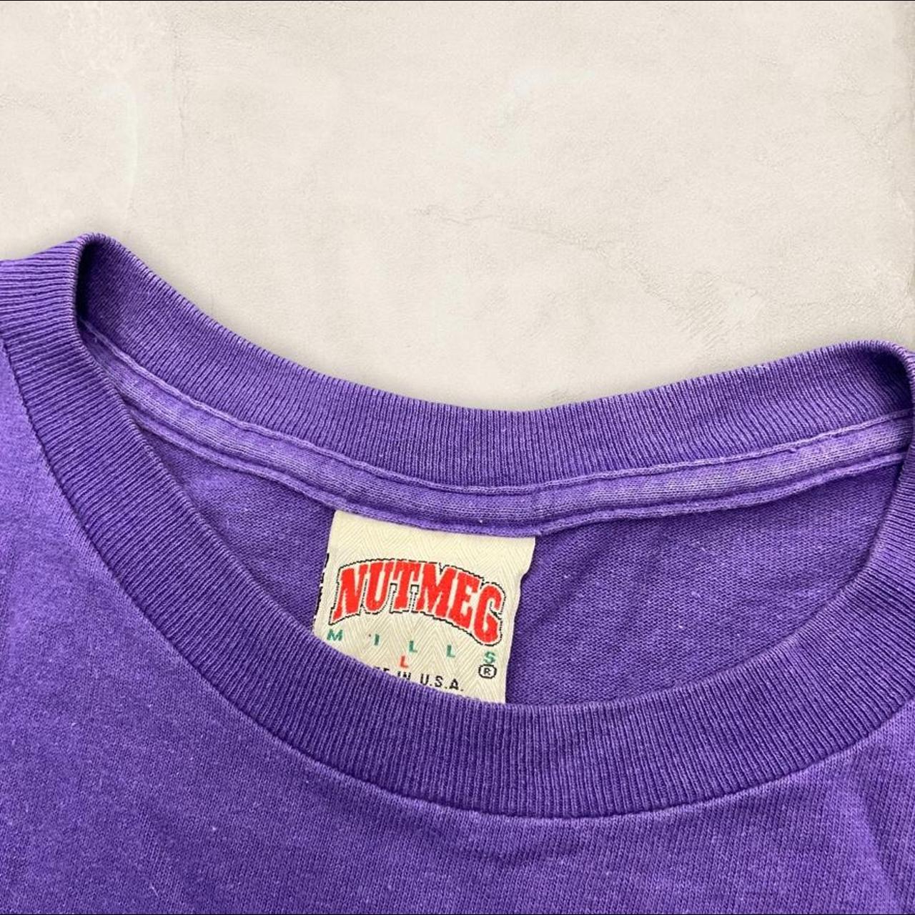 Vintage 90s New York Yankees t-shirt purple Nutmeg - Depop