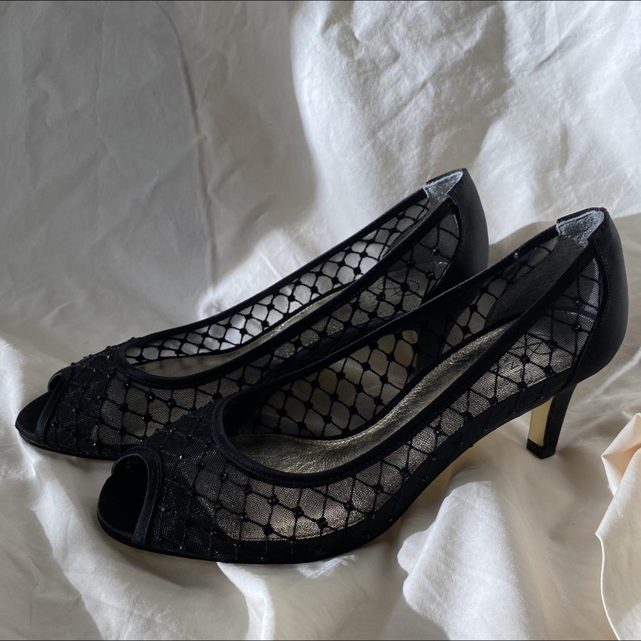 Adrianna Papell Jamie Mesh Mid Heel Pumps Black Size Depop