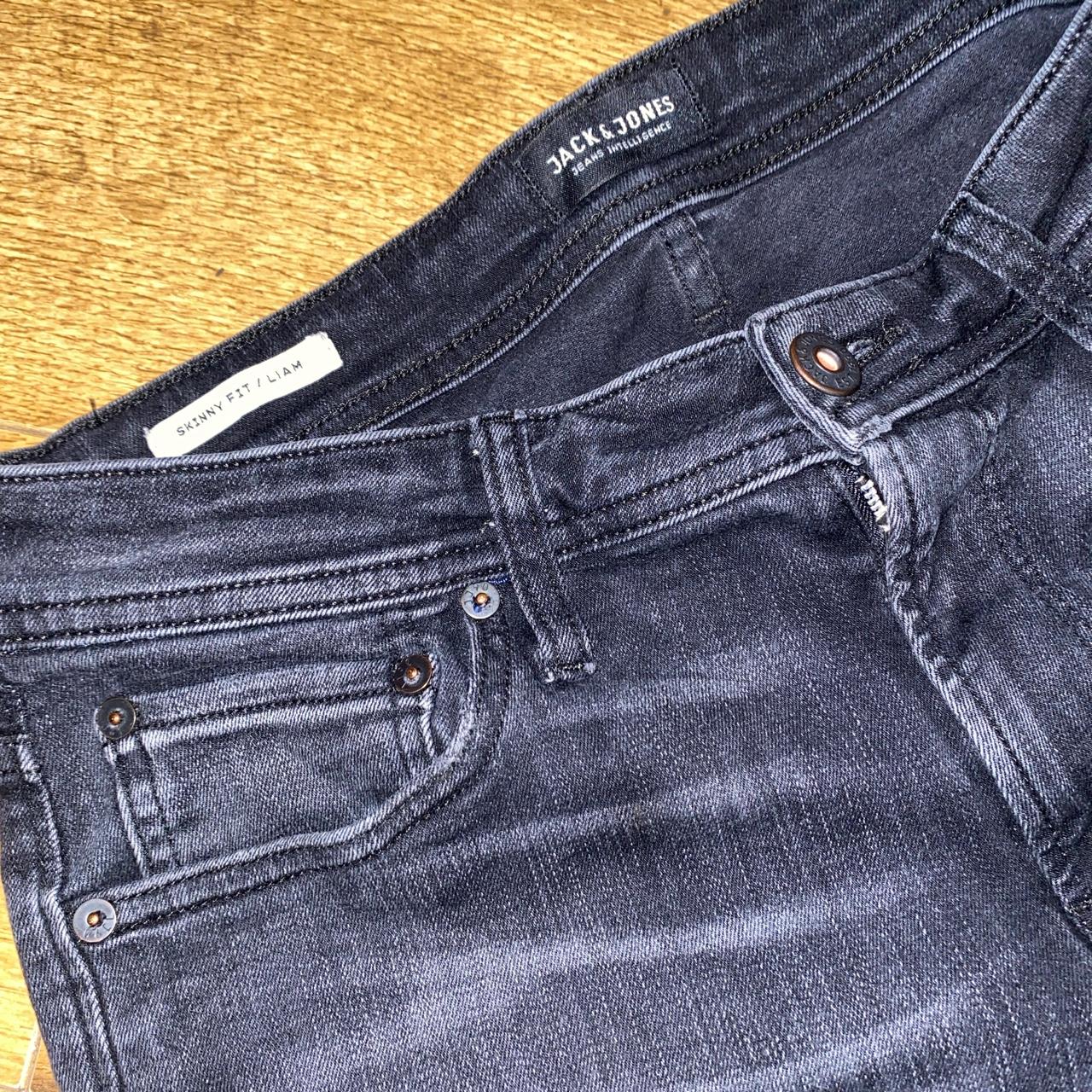 🔥 Jack&Jones Black wash Skinny Jeans with Abrasions... - Depop