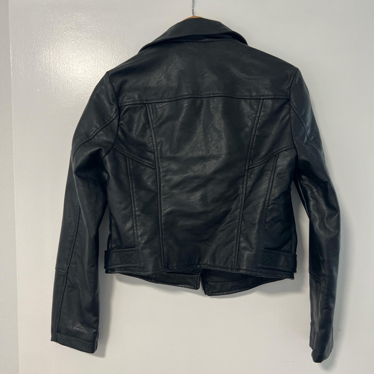 Supre PU leather biker jacket. Silver hardware... - Depop