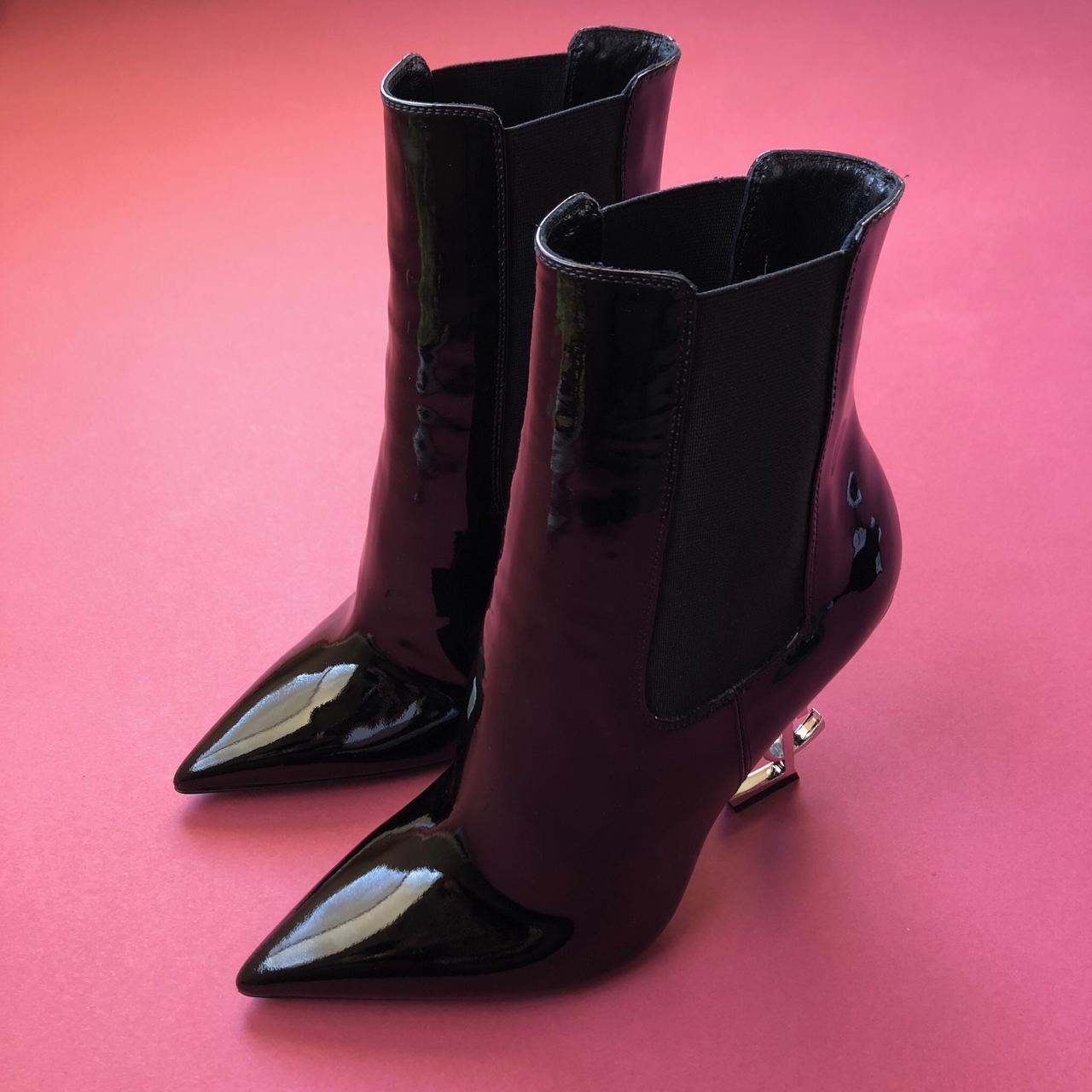 Pink metallic hotsell saint laurent boots