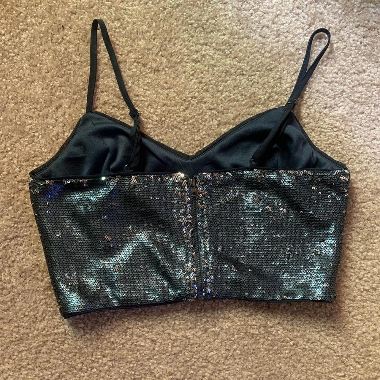 LUSH Clothing Women's Blue and Navy Crop-top (3)