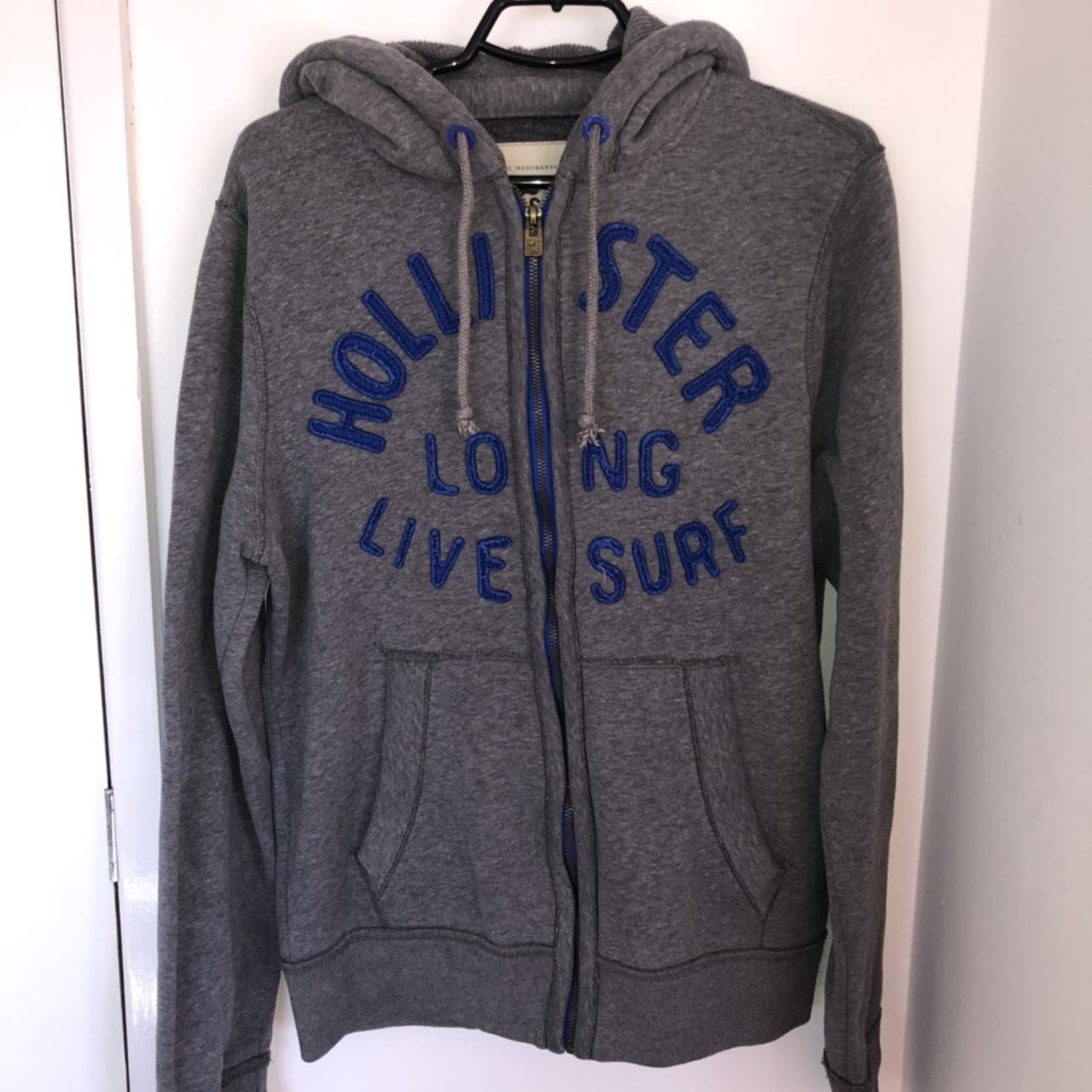 Hollister Grey ‘Long live surf’ Zip-up