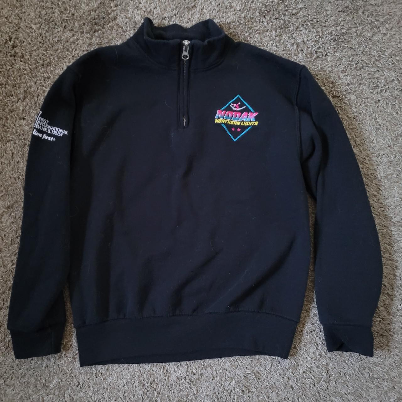 BLACK QUARTER ZIP This quarter zip is comfy and has... - Depop