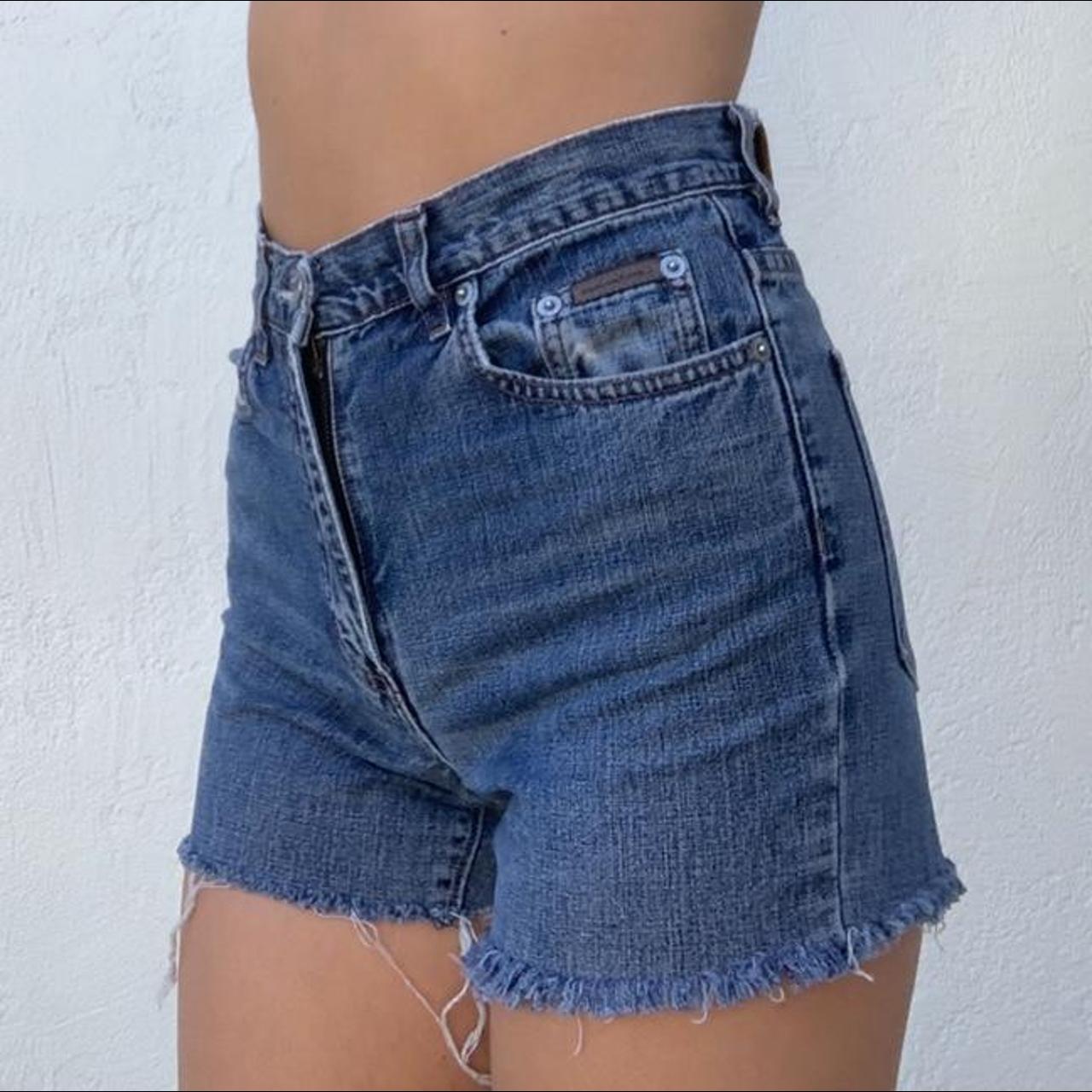 vintage calvin klein dark wash high waisted... - Depop