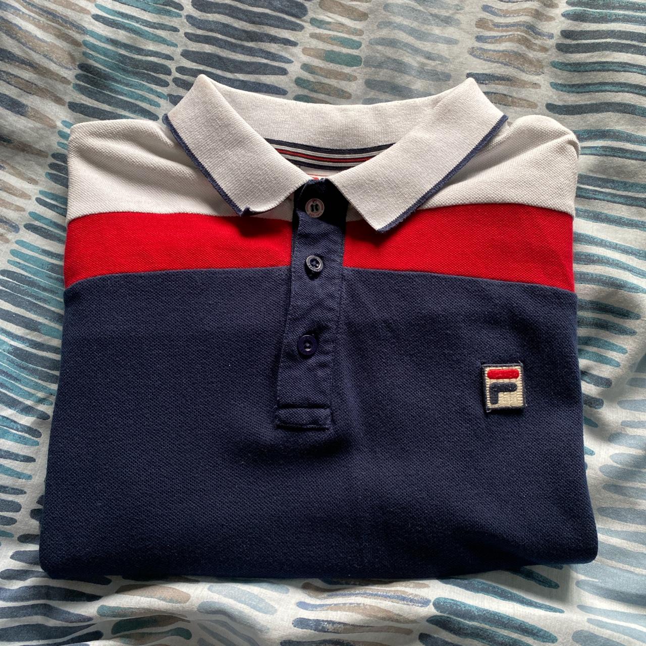vintage red white and blue FILA polo in men’s size... - Depop
