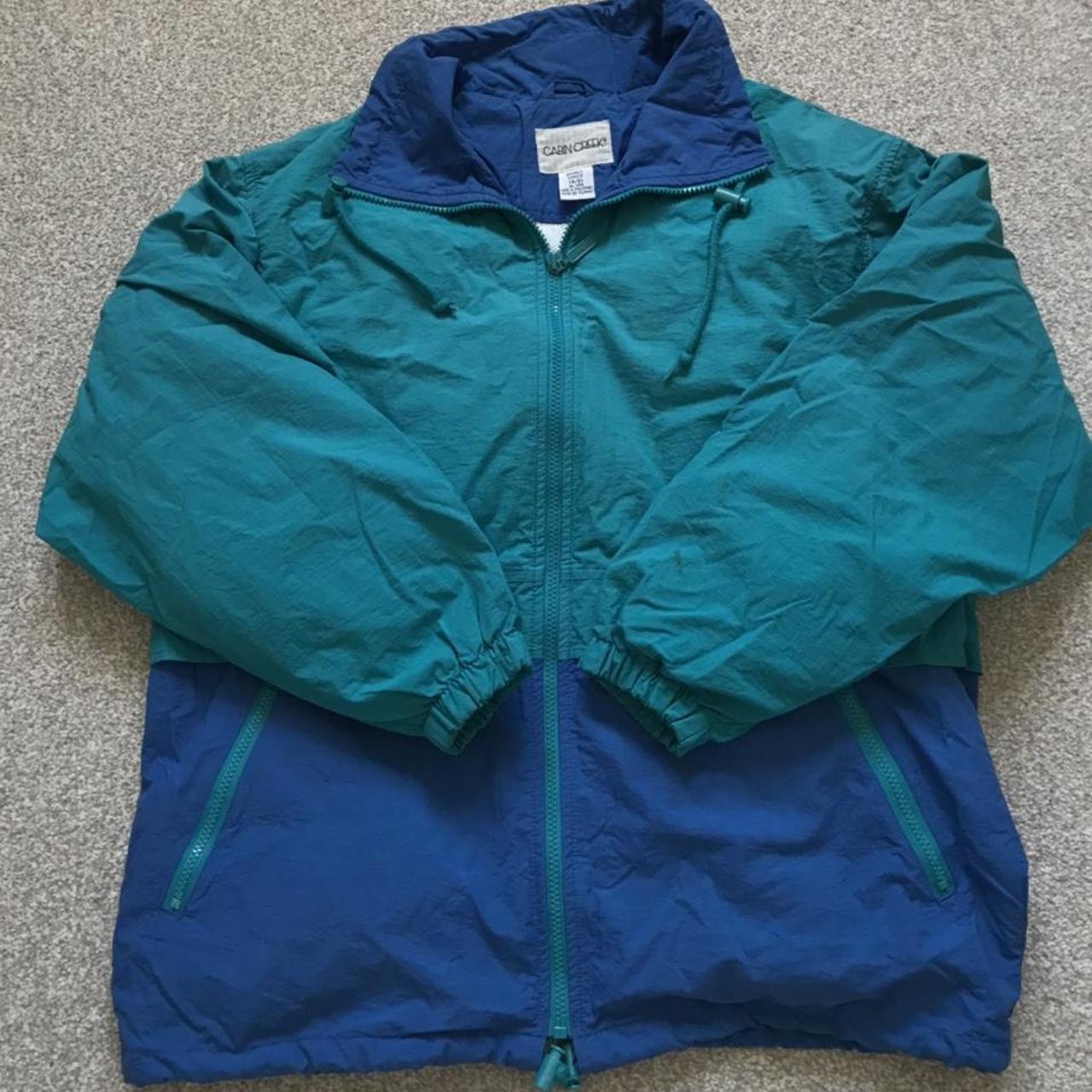 Cabin Creek Vintage Windbreaker Jacket Blue... - Depop