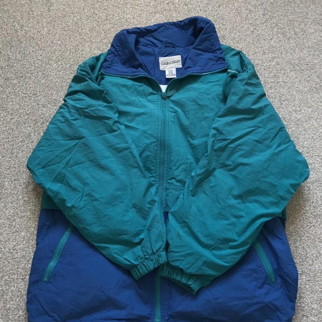 Cabin Creek Vintage Windbreaker Jacket Blue... - Depop