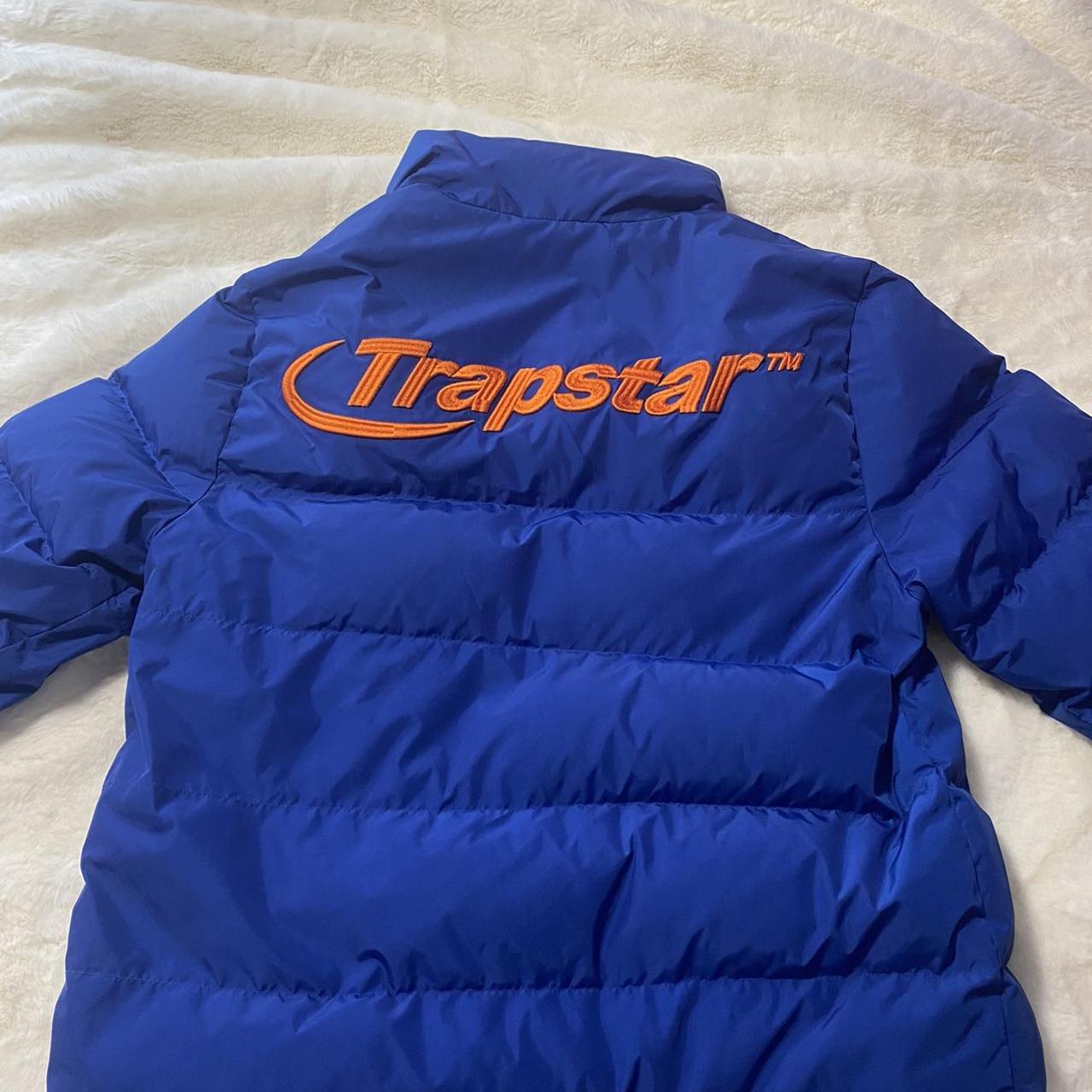 Trapstar Women's Blue and Orange Coat Depop