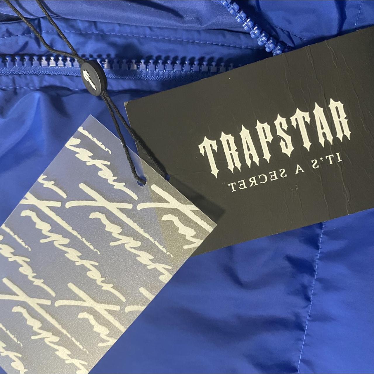 Trapstar Women's Blue and Orange Coat Depop