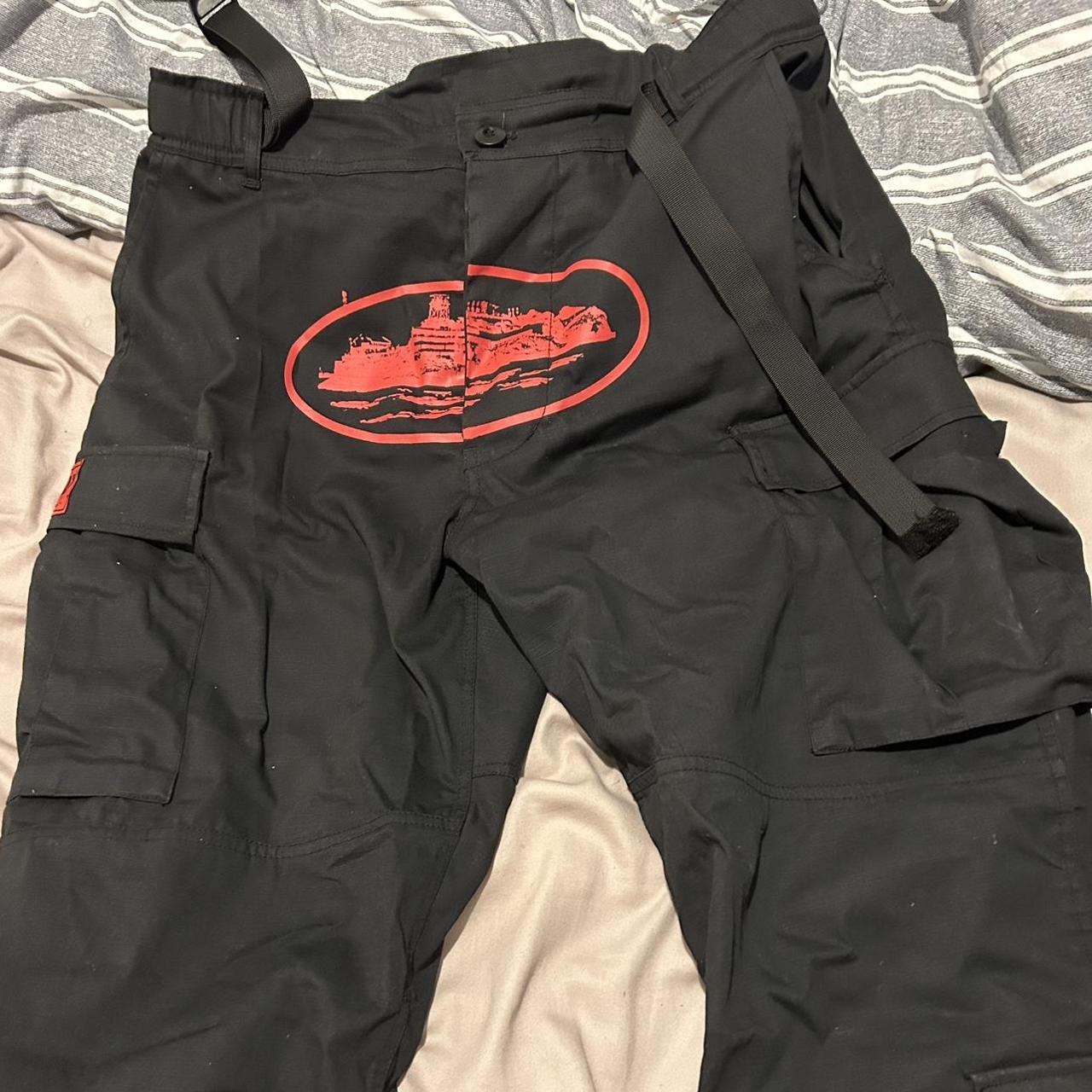 Corteiz black and red cargos, just selling cos I... - Depop