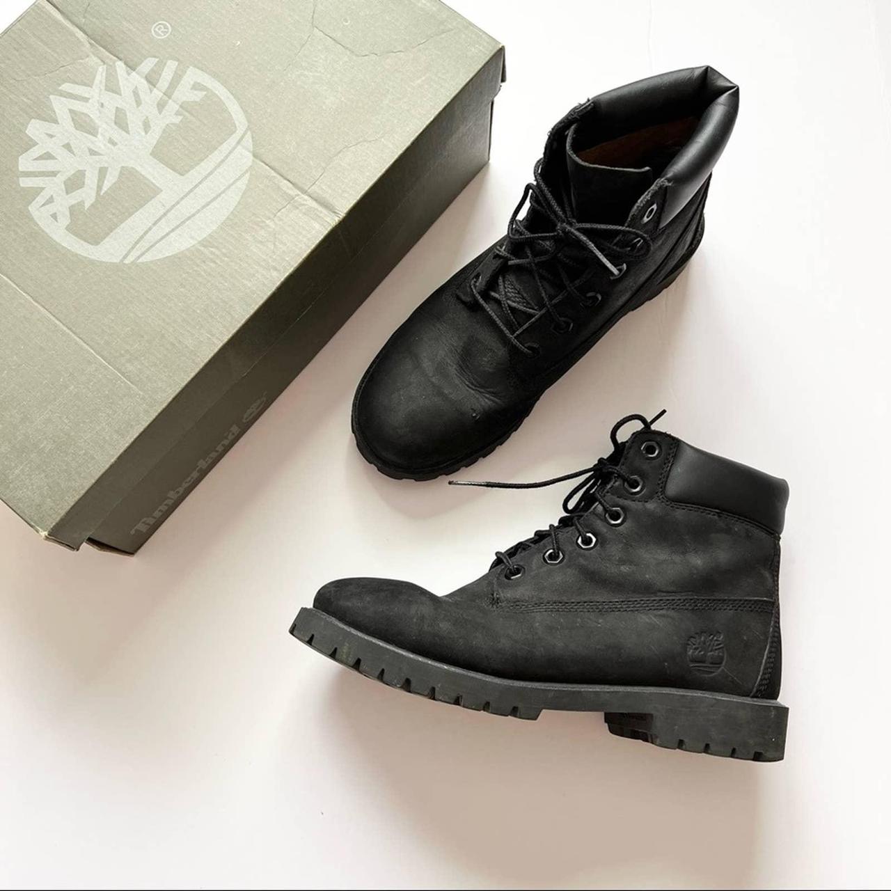 Timberland juniors all black waterproof boots Size 6... - Depop
