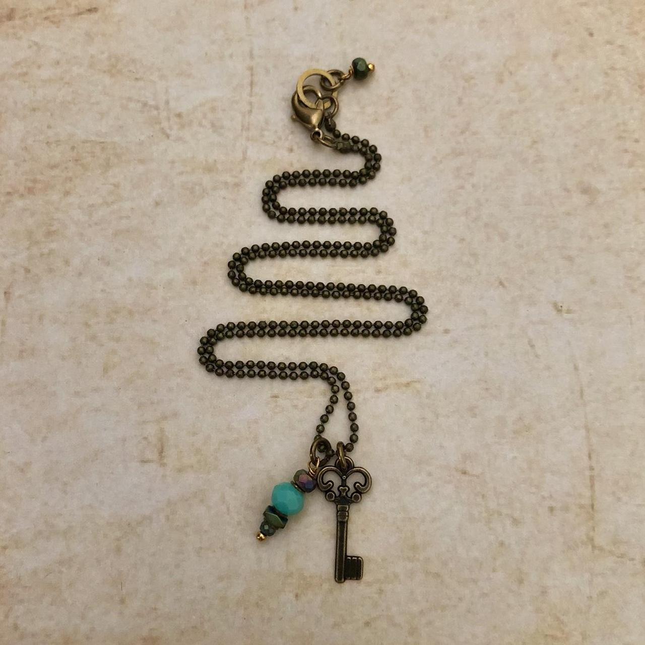 Medium Antique Skeleton Key Necklace | Vintage Key Charm | Skeleton Key Pendant