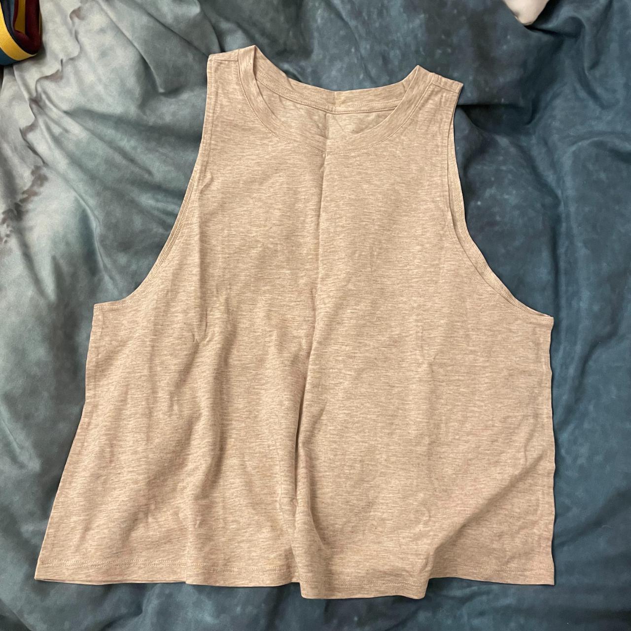 Girlfriend Collective Women's Cream and Tan T-shirt