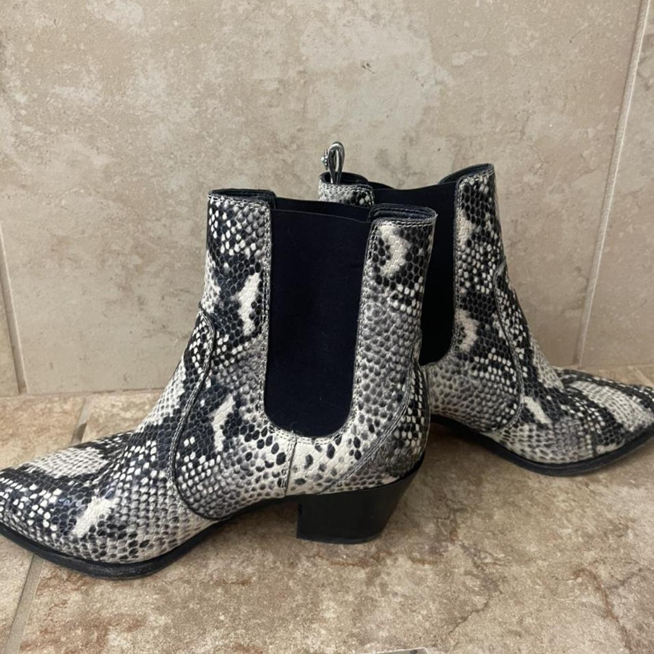 Paige Willa Snake ROCCIA Leather Western Ankle Boot... - Depop