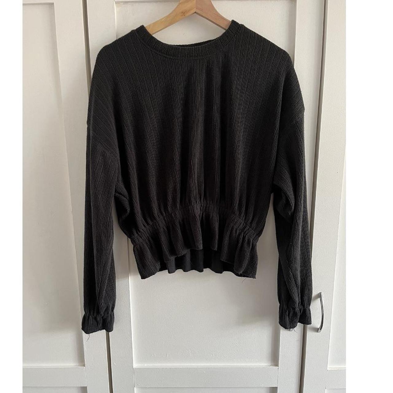 Zara - Medium - Peplum Dark Grey Jumper #zara... - Depop