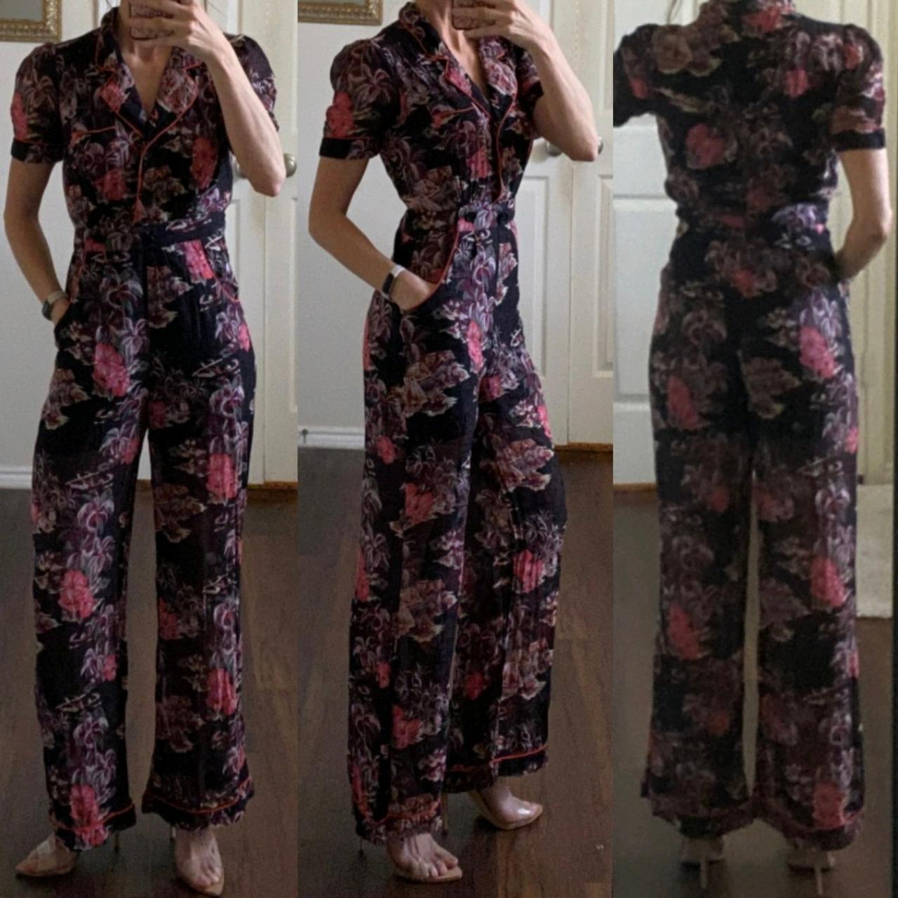 Anna Sui Women's Black and Pink Jumpsuit