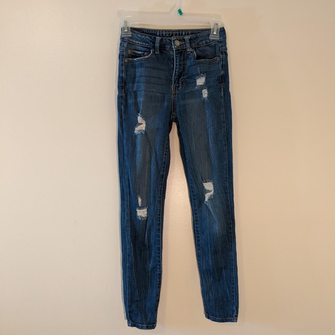Aeropostale Womens Lot Of 2 Jeans 000 And 000 Short High Waisted Jegging  Blue