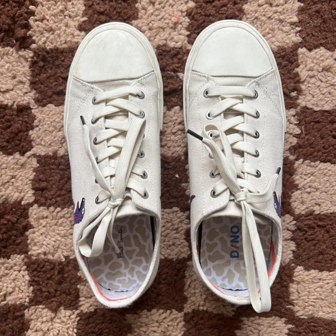 Paul Smith Women's Cream and White Trainers | Depop